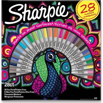 Permanentní popisovač Sharpie Fine + Ultra Fine Peacock 28 barev
