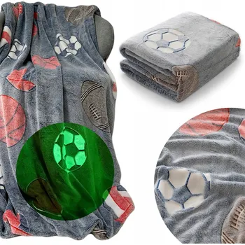 deka Svítící deka z mikrovlákna 150x200 Fotbalový míč