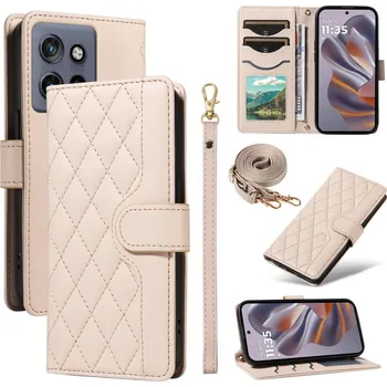 Pouzdro na mobilní telefon Flipové Pouzdro Erbord pro Motorola Edge 50 Neo béžové