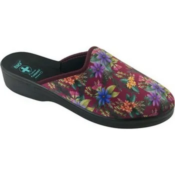 Dámské polobotky Dámské pantofle Adanex 28824 s kytkou bordó 36