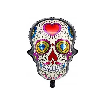 Balónek Fóliový balónek Lebka, Halloween, (65 cm * 50 cm)