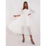 Bílé dámské šaty s 3/4 rukávy LK-SK-509373.39-white Velikost: L/XL