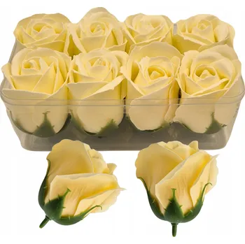 Mýdlo KRÉMOVÉ Mýdlové Růže Dárek Květiny Flower Box Hlavička Umělé Květy Balení 8 ks