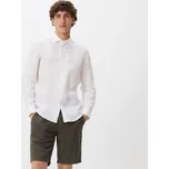 Reserved - Kraťasy regular s příměsí lnu - pudrově zelená - 9331N-97X - 9331N-97X-XS