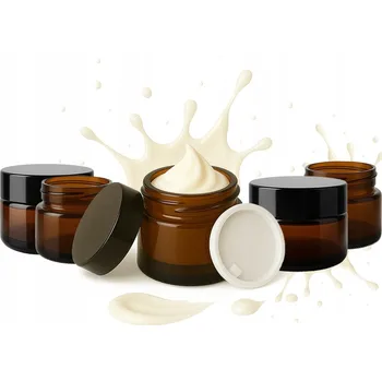 Sklenice 5x Pojemnik Szklany brązowy zavařovací sklenice 5g 5 ml Tmavé Sklo Zavařovací Sklenice na krém Vzorky