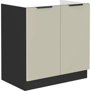 Kuchyňská skříňka Spodní dřezová skříňka ARONA ČERNÝ MAT / KAŠMÍR 80 ZL 2F BB