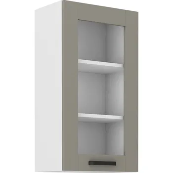 Kuchyňská skříňka Horní prosklená skříňka LUNA CLAYGREY / BÍLÝ MAT 40 GS-90 1F