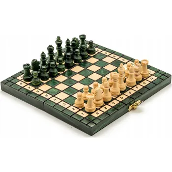 Šachy Kapesní šachy zelené / Mini šachy / Dřevěné šachy / výrobce Szachy Žurek
