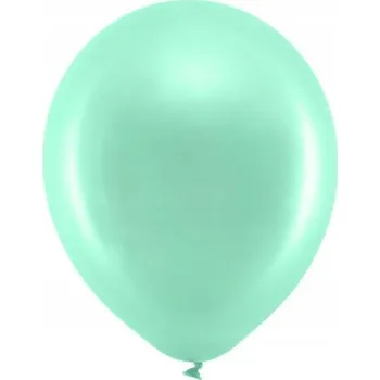 Balónek Balónky Duhové metalické narozeninové mátové 100ks