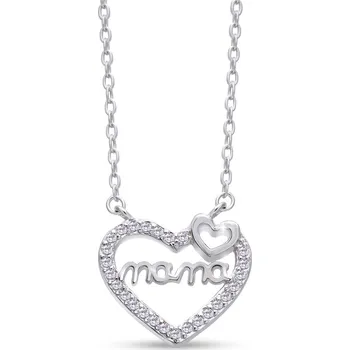 Řetízek Stříbrný řetízek s nápisem "mama" a zirkony 2427