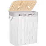 Volně stojící koš na prádlo Springos 100 l béžový, bílý