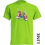 detske-levne-bavlnene-tricko-potisk-tenisky-converse Barva: Lime - limetková, velikost: 128