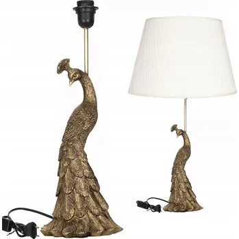 Lampička STOLNÍ LAMPA ZLATÁ PAV PTÁK NA STŮL NOČNÍ E27 GLAMOUR do obýváku ložnice