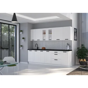 Kuchyňská linka Kuchyňská linka LUNA BÍLÁ / BÍLÝ MAT VII