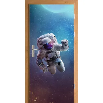 Fototapeta SAMOLEPICÍ SAMOLEPICÍ NA DVEŘE ASTRONAUT PROSTOR VESMÍR
