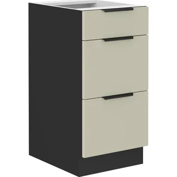 Kuchyňská skříňka Spodní šuplíková skříňka ARONA ČERNÝ MAT / KAŠMÍR 40 D 3S BB