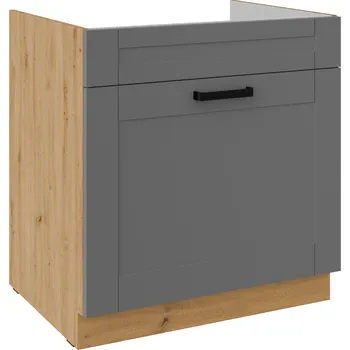 Kuchyňská skříňka Spodní dřezová skříňka s výsuvem LUNA DUSTGREY / DUB ARTISAN 80 ZL 1S BB