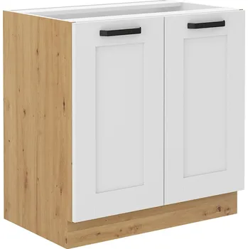 Kuchyňská skříňka Spodní dveřová skříňka LUNA BÍLÁ / DUB ARTISAN 80 D 2F BB