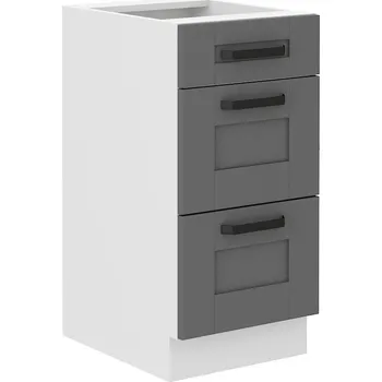 Kuchyňská skříňka Spodní šuplíková skříňka LUNA DUSTGREY / BÍLÝ MAT 40 D 3S BB