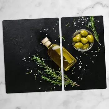 Obraz Dekorativní Desky Tvrzené Sklo na Krájení Olivy Vaření 40x52 a 30x52