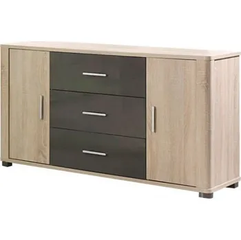 Ložnice Falco Komoda FILEMON R4, sonoma/grafit lesk