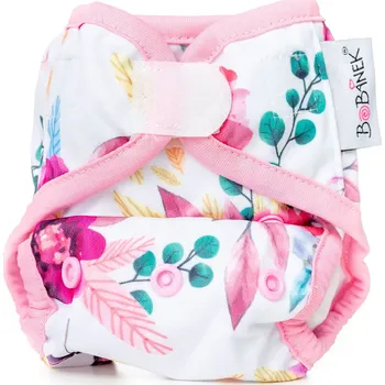Plenkové kalhoty Bobánek 2. jakost Novorozenecké svrchní kalhotky suchý zip - Růžové květiny