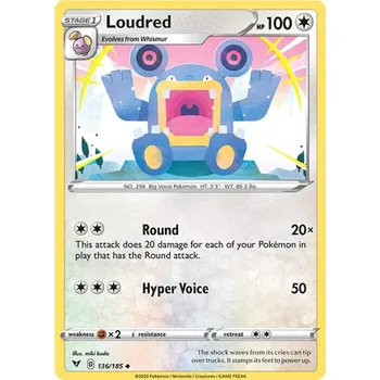 Karetní hra Loudred 136/185 - Vivid Voltage Typ karty: Reverse Holo