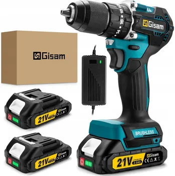 Vrtačka Gisam Aku Vrtačka s příklepem 18 V 2x 4,0 Ah + nabíječka + kufr