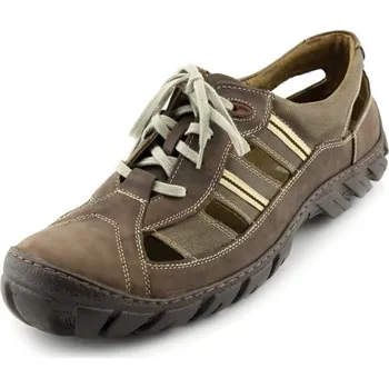 Pánské polobotky Letní nadměrná obuv MW591K brown (pánské nadměrné boty - zvětšená šíře K)