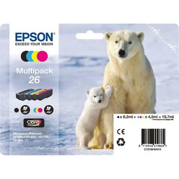 Inkoust Epson T2616 barevný, Multipack C/M/Y/BK C13T26164010