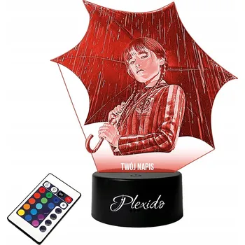 Dekorativní svítidlo LAMPKA NA SKLE Wednesday Addamsová Seriál 3D LED RGB + DÁLKOVÝ OVLADAČ 16 BAREV