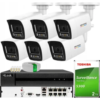 IP kamera IP Monitorovací Sada 6x Kamera 6MPX Smart Hybrid ColorVu Hikvision Disk 2TB