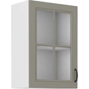 Kuchyňská skříňka Horní prosklená skříňka STILO CLAYGREY / BÍLÝ MAT 40 GS-72 1F