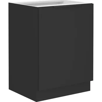 Kuchyňská skříňka Spodní dveřová skříňka SIENA ČERNÝ MAT / ČERNÁ 60 D 1F BB