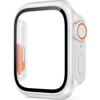 Příslušenství k chytrým hodinkám Ochranné pouzdro s tvrzeným sklem ve vzhledu Apple Watch Ultra pro Apple Watch 10 46mm Barva: Bílá, Typ: 16