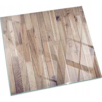 Obraz Tvrzený Sklo kryt na dřevěnou desku Kamna ve Čtverec uspořádání 60x60 cm