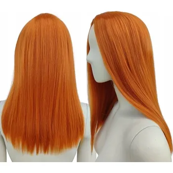 Paruka Paruka ZRZAVÁ oranžová long bob bez ofiny polodlouhá žáruvzdorná cosplay