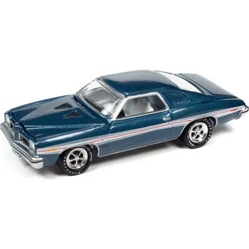 autíčko Pontiac LeMans GT 1973 modrá 1:64 - Johnny Lightning Pontiac Le Mans GT - sběratelský model auta 1/64
