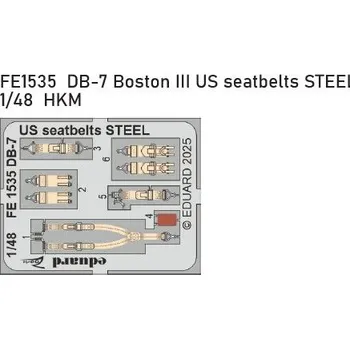 Plastikový model Eduard 1/48 DB-7 Boston III US seatbelts STEEL (HKM)