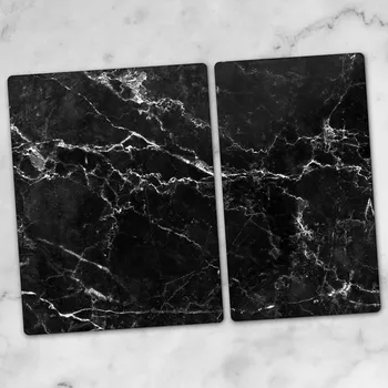 Obraz Dvě Ozdobné Skleněné Kuchyňské Desky Monochromatický Mramor 40x52 a 30x52