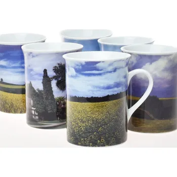 Porcelánový hrneček s krajinkou - 275 ml