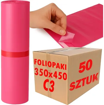 Obálka Plastové Obálky 350x450 mm C3 Fóliová obálka pro balení Růžová - 50 ks