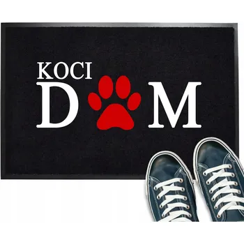 VSTUPNÍ ROHOŽKA MONOCHROM ČERNÁ PŘED DVEŘE 40X60 DO DOMU KOČIČÍ DOMOV VZOR