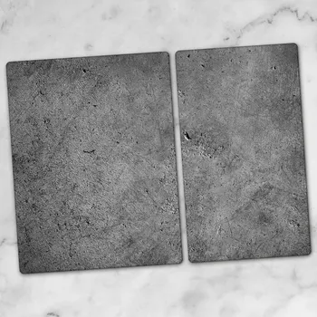 Obraz Dekorativní skleněné desky na krájení a servírování Tmavý beton 40x52 a 30x52