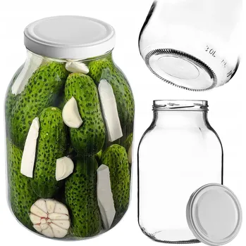 Obraz 3L SKLENICE NA ZAVAŘENINY OKURKY, LIKÉRY VELKÁ + ŠROUBOVACÍ VÍČKO FI 82