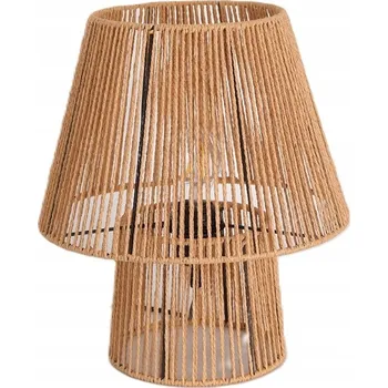Lampička Malá Stolní Lampa 1xE27 Boho Přírodní Provaz a kov Noční Lampa