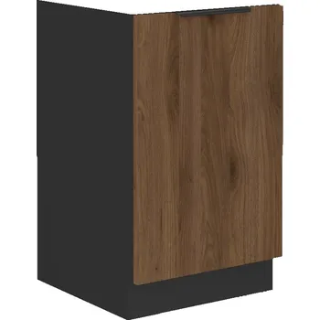 Kuchyňská skříňka Spodní dřezová skříňka MONZA ČERNÝ MAT / OŘECH OKAPI 50 ZL 1F BB