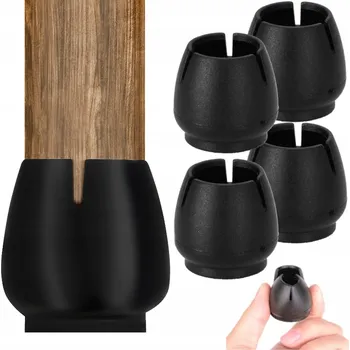 Podložka pod nábytek NÁVLEKY NA NOHY ŽIDLE PLST PODLOŽKY ČERNÉ 4 KS