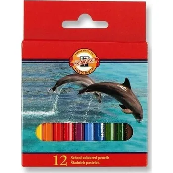 Kresba Koh-i-noor Poloviční školní pastelky Koh‑i‑Noor – sada 12 barev (kratší)