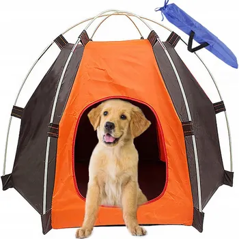 Pelíšek pro psa Przyjaciele Bouda pro psa oranžová 60 cm x 50 cm